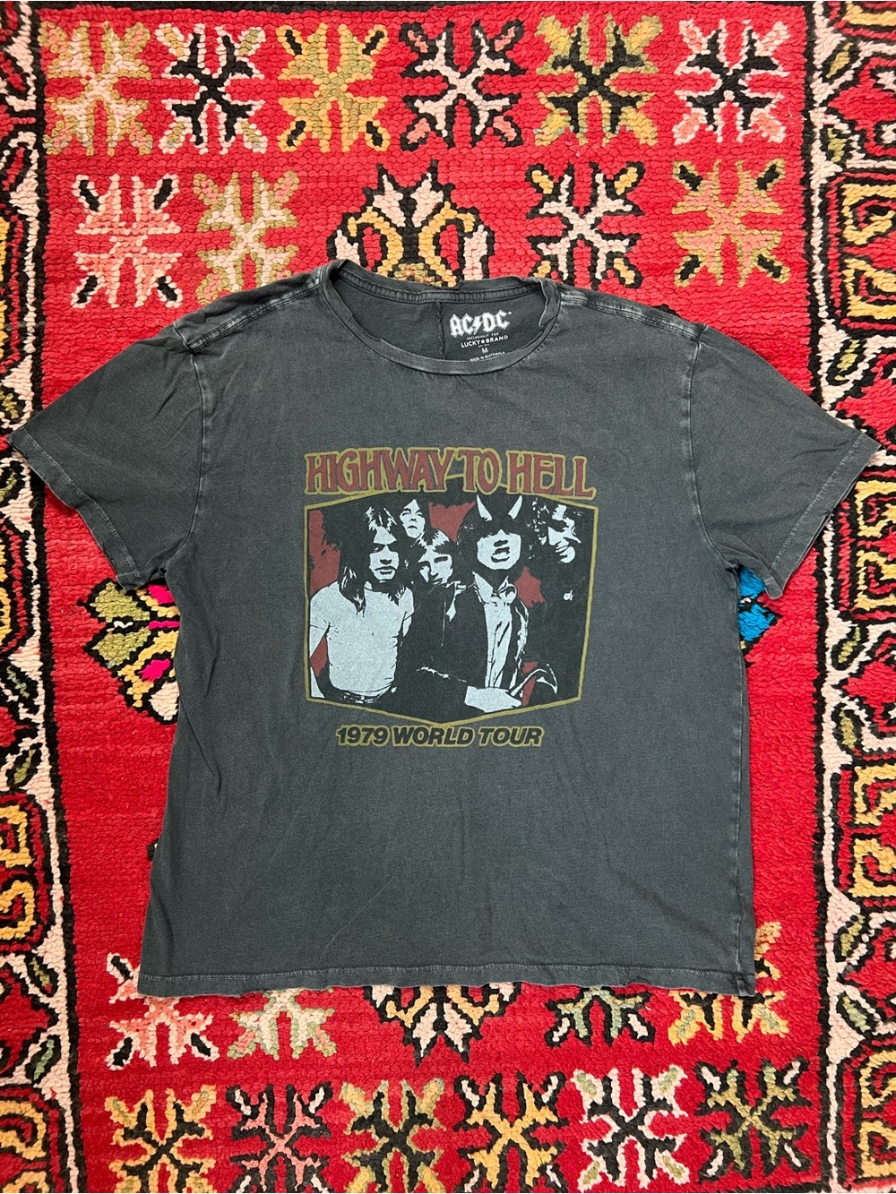 Lucky Brand Black AC/DC Highway to Hell Short Sleeve Tee